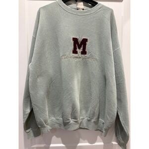 Vintage Oarsman 913 Muskingum College USA Crewneck Sweatshirt Green Large